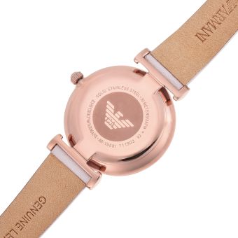 Emporio Armani Gianni T Bar Mother Of Pearl Pink Dial Pink Leather Strap Watch For Women - AR1958 Buy Now By Emporio Armani