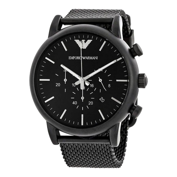 Emporio Armani Sport Chronograph Black Dial Black Mesh Bracelet Watch For Men - AR1968 Buy Now By Emporio Armani