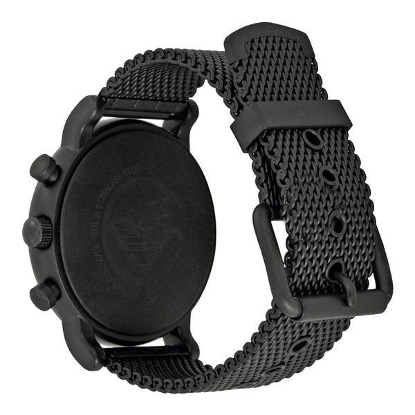 Emporio Armani Sport Chronograph Black Dial Black Mesh Bracelet Watch For Men - AR1968 Buy Now By Emporio Armani