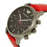 Emporio Armani Luigi Chronograph Black Dial Red Leather Strap Watch For Men - AR1971 Buy Now By Emporio Armani