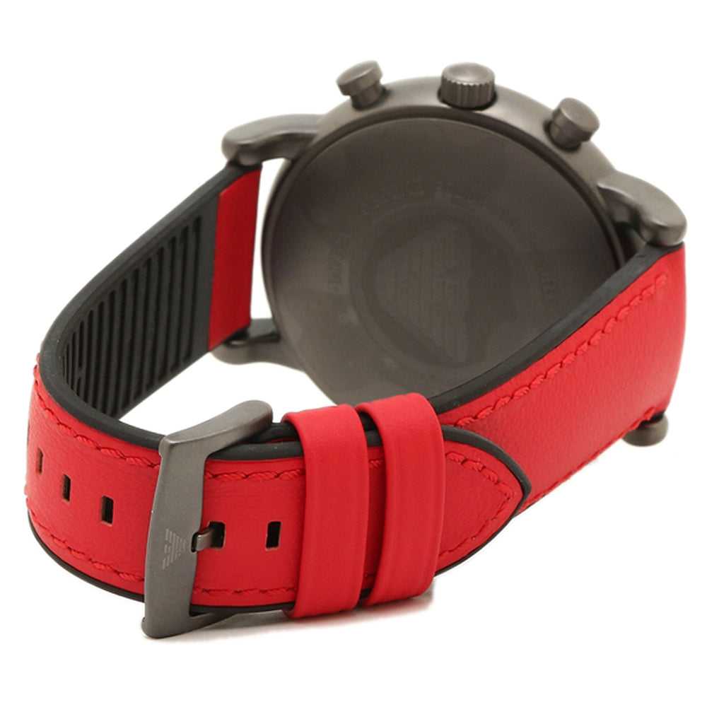 Emporio Armani Luigi Chronograph Black Dial Red Leather Strap Watch For Men - AR1971 Buy Now By Emporio Armani
