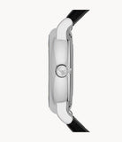 Emporio Armani Luigi Silver Skeleton Dial Black Leather Strap Watch For Men - AR1981 Buy Now By Emporio Armani