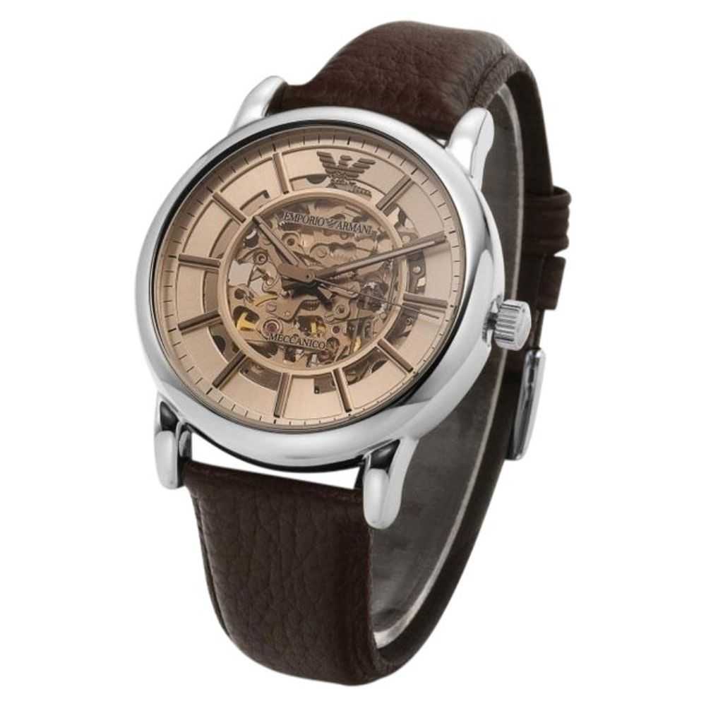 Emporio Armani Luigi Meccanico Brown Dial Brown Leather Strap Watch For Men - AR1982 Buy Now By Emporio Armani