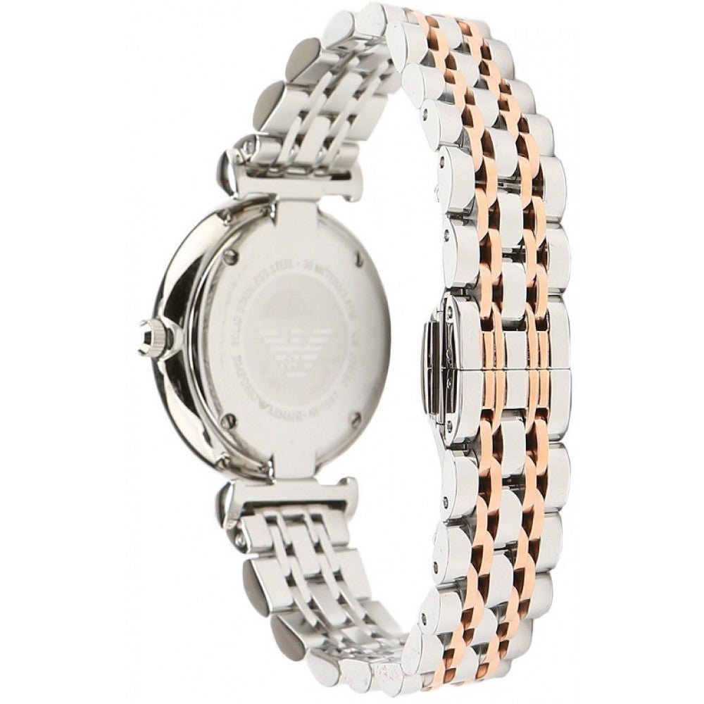 Emporio Armani Gianni T-Bar Mother of Pearl Dial Two Tone Steel Strap Watch For Women - AR1987 Buy Now By Emporio Armani
