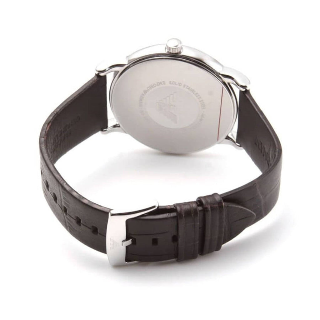 Emporio Armani Luigi Quartz Gray Dial Brown Leather Strap Watch For Men - AR1996 Buy Now By Emporio Armani