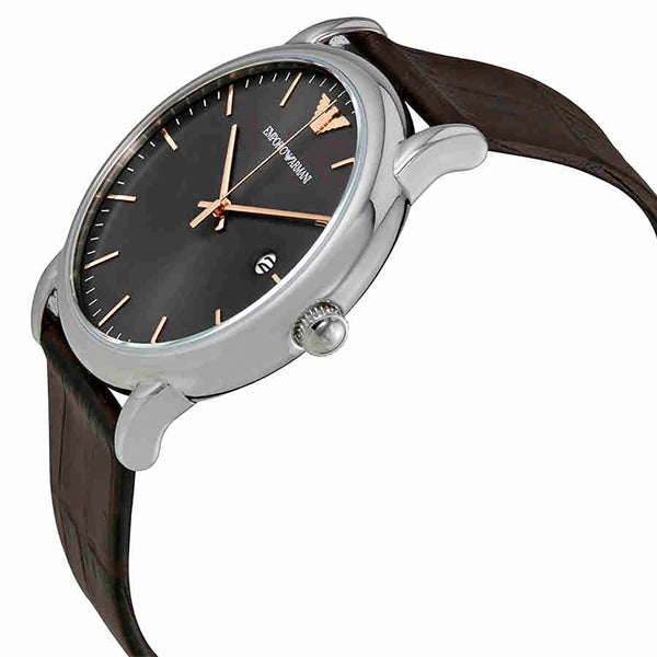 Emporio Armani Luigi Quartz Gray Dial Brown Leather Strap Watch For Men - AR1996 Buy Now By Emporio Armani