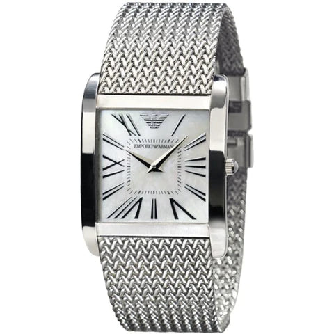 Emporio Armani Super Slim Quartz White Dial Silver Mesh Bracelet Watch For Women - AR2015 Buy Now By Emporio Armani