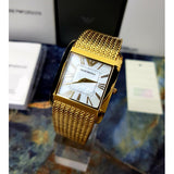 Emporio Armani Super Slim Quartz White DIal Gold Mesh Bracelet Watch For Women - AR2017 Buy Now By Emporio Armani