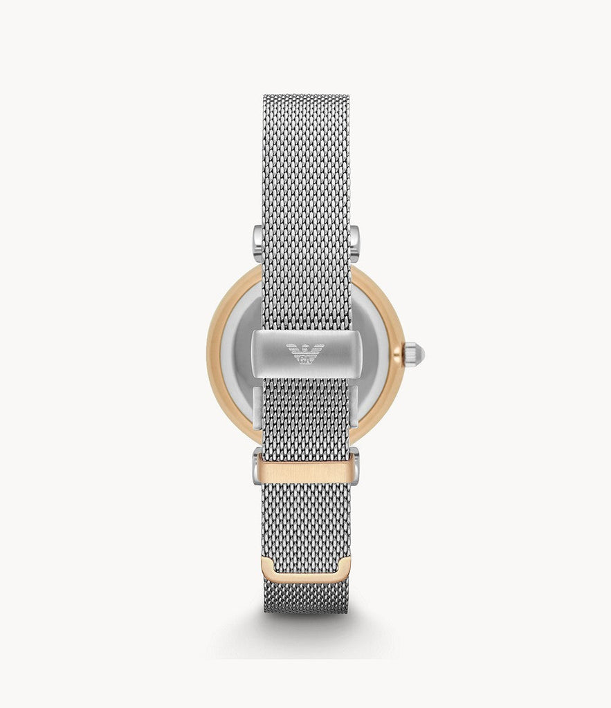 Emporio Armani Gianni T Bar Mother of Pearl Dial Silver Mesh Bracelet Watch For Women - AR2068 Buy Now By Emporio Armani