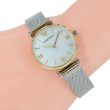 Emporio Armani Gianni T Bar Mother of Pearl Dial Silver Mesh Bracelet Watch For Women - AR2068 Buy Now By Emporio Armani
