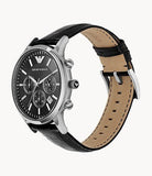 Emporio Armani Renato Chronograph Black Dial Black Leather Strap Watch For Men - AR2447 Buy Now By Emporio Armani