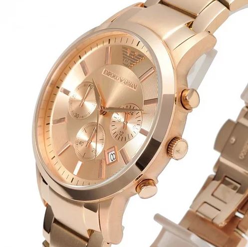 Emporio Armani Classic Rose Gold Chronograph Steel Strap Watch For Men - AR2452 Buy Now By Emporio Armani