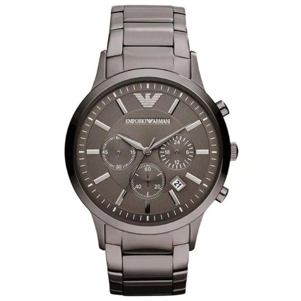 Emporio Armani Classic Chronograph Grey Dial Grey Steel Strap Watch For Men - AR2454 Buy Now By Emporio Armani