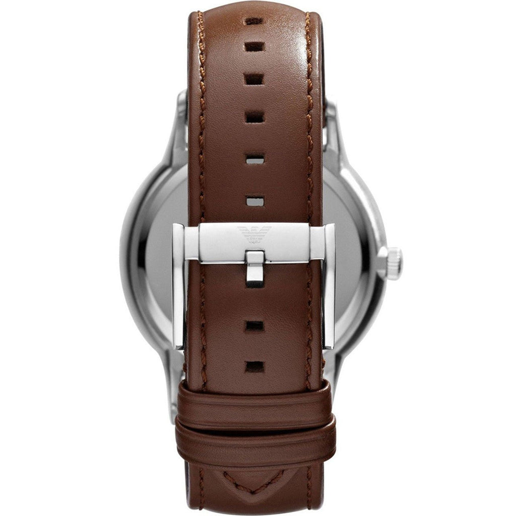 Emporio Armani Renato Silver Dial Brown Leather Strap Watch For Men - AR2463 Buy Now By Emporio Armani