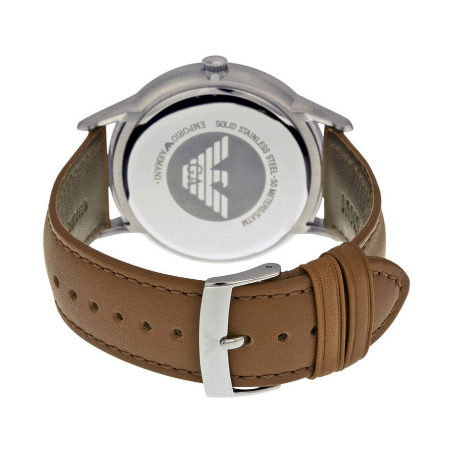 Emporio Armani Renato Silver Dial Brown Leather Strap Watch For Men - AR2463 Buy Now By Emporio Armani