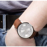 Emporio Armani Renato Silver Dial Brown Leather Strap Watch For Men - AR2463 Buy Now By Emporio Armani