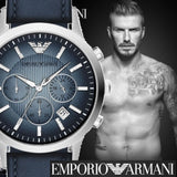 Emporio Armani Classic Chronograph Blue Dial Blue Leather Strap Watch For Men - AR2473 Buy Now By Emporio Armani