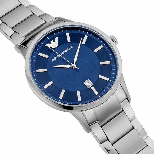 Emporio Armani Renato Blue Dial Silver Steel Strap Watch For Men - AR2477 Buy Now By Emporio Armani