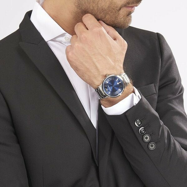Emporio Armani Renato Blue Dial Silver Steel Strap Watch For Men - AR2477 Buy Now By Emporio Armani