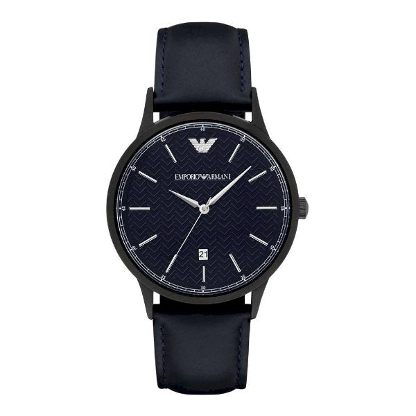 Emporio Armani Renato Quartz Blue Dial Blue Leather Strap Watch For Men - AR11190 Buy Now By Emporio Armani