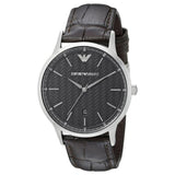 Emporio Armani Renato Analog Black Dial Black Leather Strap Watch For Men - AR8035 Buy Now By Emporio Armani