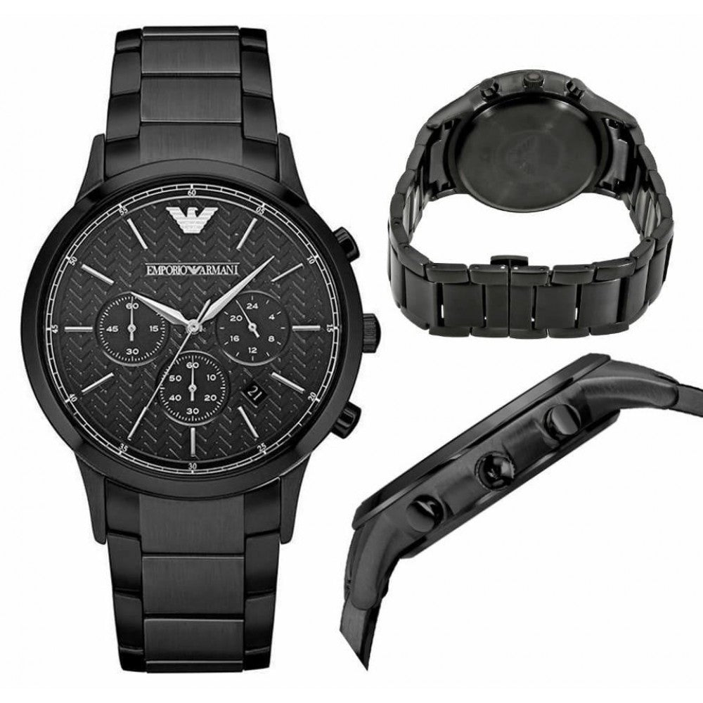 Emporio Armani Dress Chronograph Quartz Black Dial Black Stainless Steel Strap Watch For Men - AR2485 Buy Now By Emporio Armani
