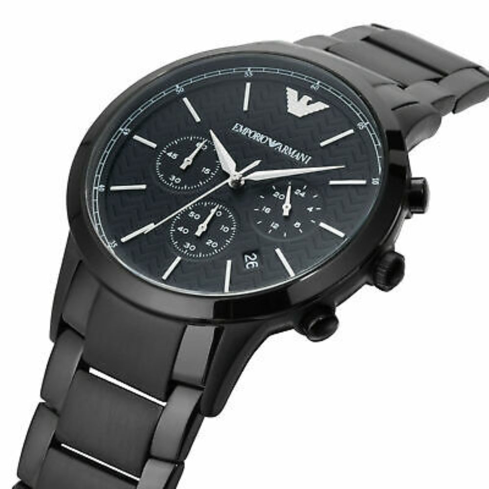 Emporio Armani Dress Chronograph Quartz Black Dial Black Stainless Steel Strap Watch For Men - AR2485 Buy Now By Emporio Armani