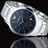 Emporio Armani Renato Chronograph Blue Dial Silver Steel Strap Watch For Men - AR2486 Buy Now By Emporio Armani