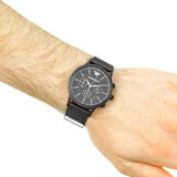 Emporio Armani Renato Chronograph Black Dial Black Mesh Bracelet Watch For Men - AR2498 Buy Now By Emporio Armani