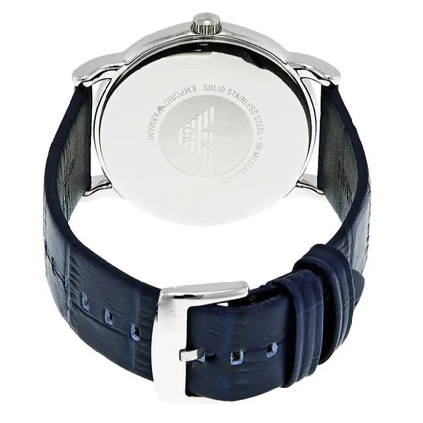 Emporio Armani Dress Quartz Blue Dial Blue Leather Strap Watch For Men - AR2501 Buy Now By Emporio Armani