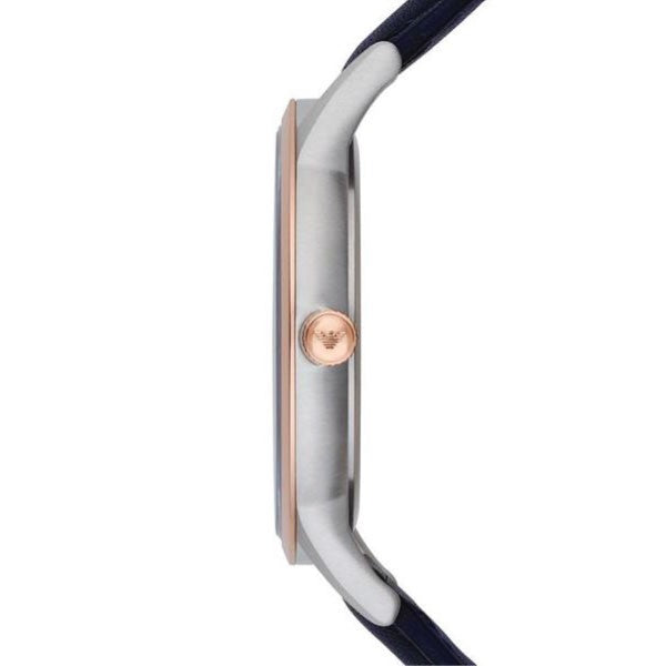 Emporio Armani Renato Analog Blue Dial Black Leather Strap Watch For Men - AR2506 Buy Now By Emporio Armani