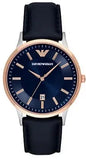 Emporio Armani Renato Analog Blue Dial Black Leather Strap Watch For Men - AR2506 Buy Now By Emporio Armani