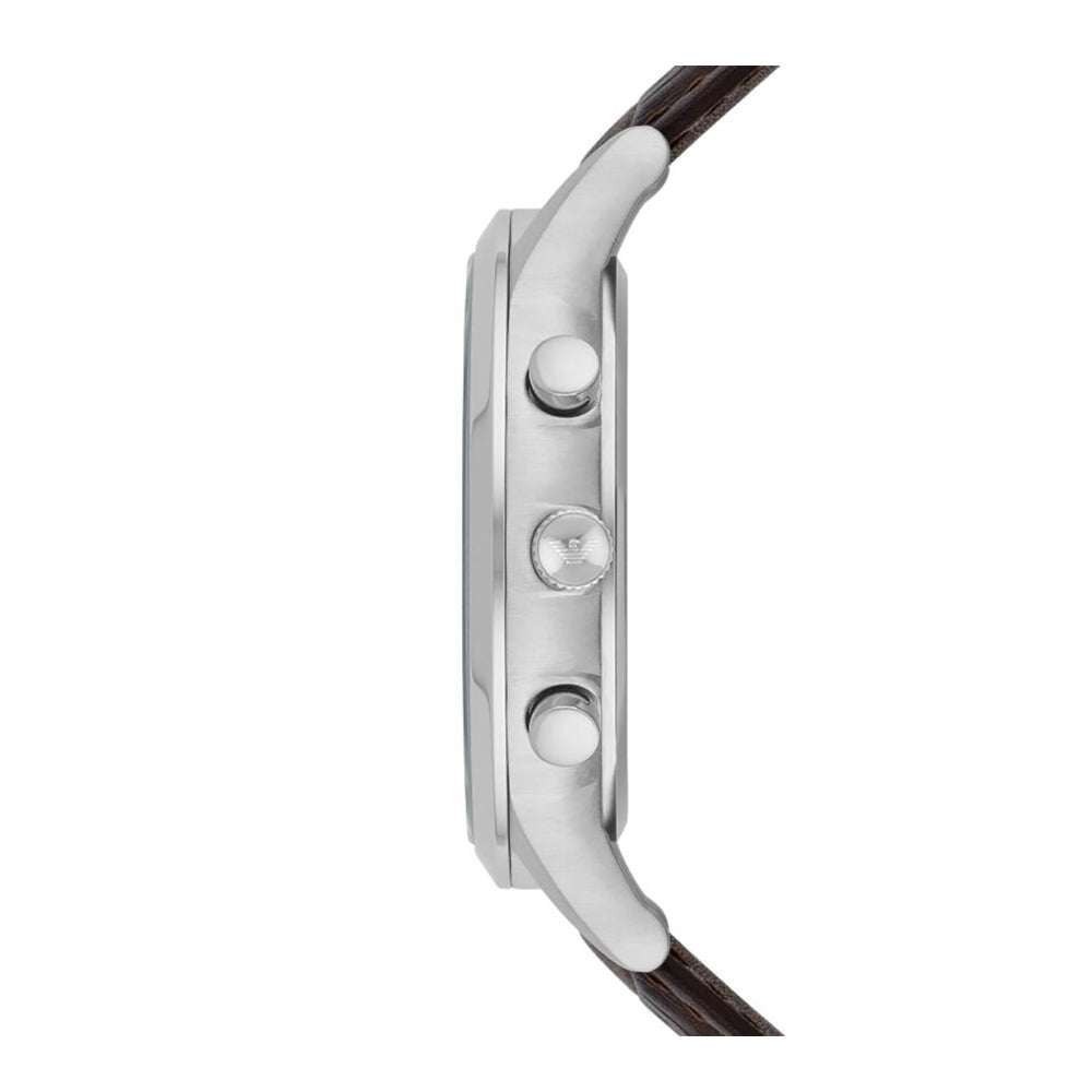 Emporio Armani Renato Chronograph Grey Dial Brown Leather Strap Watch For Men - AR2513 Buy Now By Emporio Armani