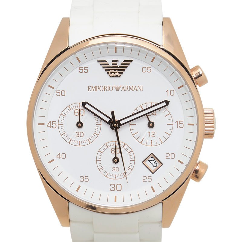 Emporio Armani Sportivo Silver Dial White Silicone Strap Watch For Women - AR5920 Buy Now By Emporio Armani