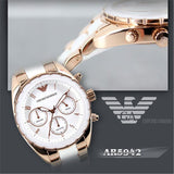 Emporio Armani Sportivo White Dial Rose Gold & White Steel Strap Watch For Women - AR5942 Buy Now By Emporio Armani