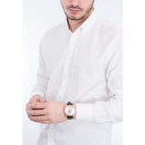 Emporio Armani Luigi Automatic Silver Dial Black Leather Strap Watch For Men - AR60013 Buy Now By Emporio Armani