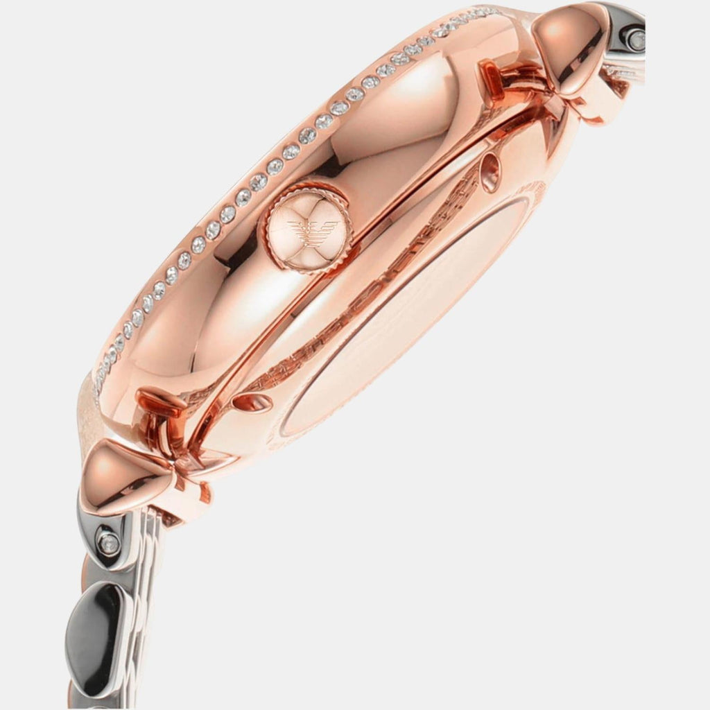 Emporio Armani Gianni T-Bar Analog White Dial Two Tone Steel Strap Watch For Women - AR60019 Buy Now By Emporio Armani