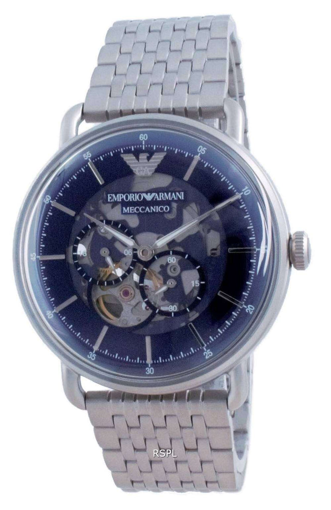 Emporio Armani Aviator Multifunction Blue Dial Silver Mesh Bracelet Watch For Men - AR60024 Buy Now By Emporio Armani