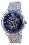 Emporio Armani Aviator Multifunction Blue Dial Silver Mesh Bracelet Watch For Men - AR60024 Buy Now By Emporio Armani