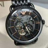 Emporio Armani Automatic Multifunction Black Dial Black Mesh Bracelet Watch For Men - AR60025 Buy Now By Emporio Armani