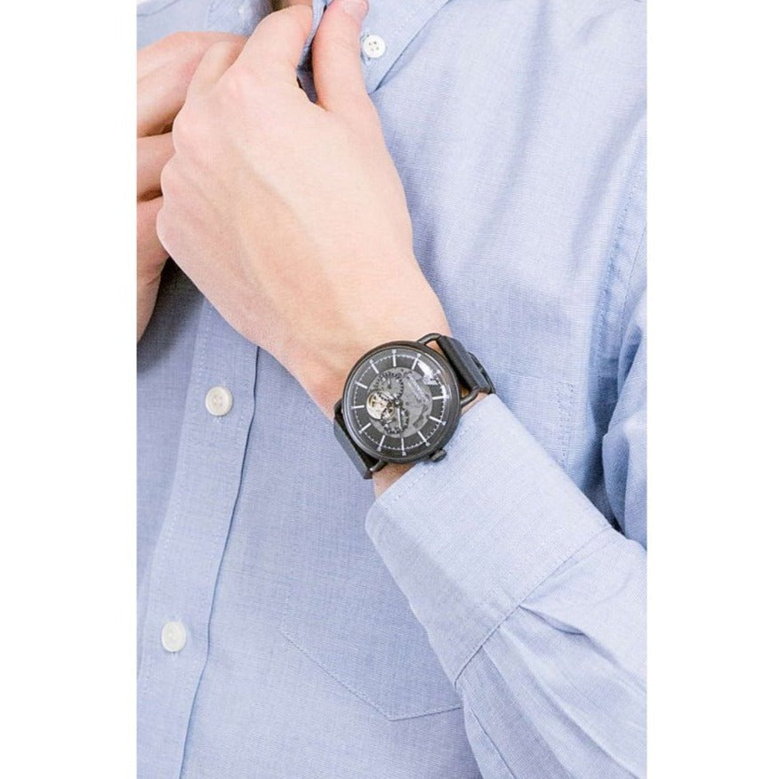 Emporio Armani Aviator Chronograph Black Dial Black Leather Strap Watch For Men - AR60028 Buy Now By Emporio Armani