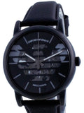 Emporio Armani Meccanico Quartz Black Dial Black Leather Strap Watch For Men - AR60032 Buy Now By Emporio Armani