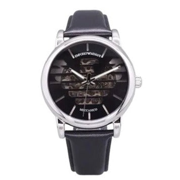 Emporio Armani Analog Automatic Black Dial Black Leather Strap Watch For Men - AR60040 Buy Now By Emporio Armani