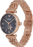 Emporio Armani Meccanico Crystals Black Dial Rose Gold Steel Strap Watch For Women - AR60043 Buy Now By Emporio Armani