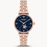 Emporio Armani Meccanico Crystals Black Dial Rose Gold Steel Strap Watch For Women - AR60043 Buy Now By Emporio Armani