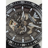 Emporio Armani Meccanico Automatic Black Dial Black Steel Strap Watch For Men - AR60054 Buy Now By Emporio Armani