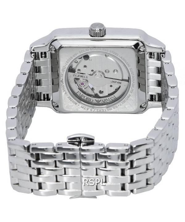 Emporio Armani Diego Automatic Black Dial Silver Steel Strap Watch For Men - AR60057 Buy Now By Emporio Armani