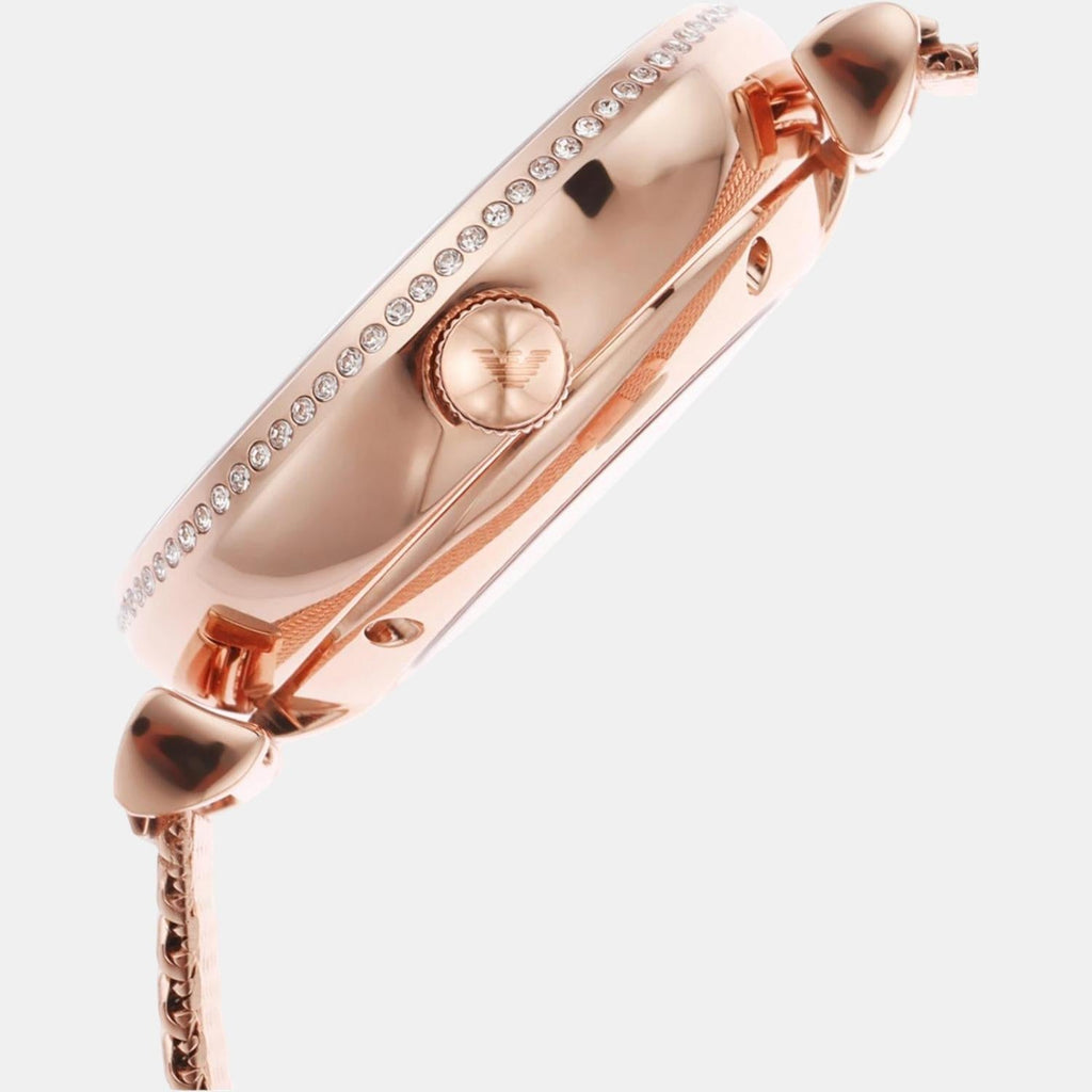 Emporio Armani Meccanico Automatic White Dial Rose Gold Mesh Strap Watch For Women - AR60063 Buy Now By Emporio Armani