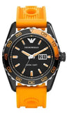 Emporio Armani Sportivo Quartz Black Dial Orange Rubber Strap Watch For Men - AR6046 Buy Now By Emporio Armani