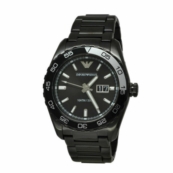 Emporio Armani Sportivo Quartz Black Dial Black Steel Strap Watch For Men - AR6049 Buy Now By Emporio Armani
